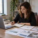 Antreprenor care pregătește un brief pentru prestator înainte să solicite oferte